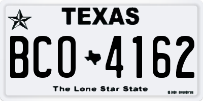 TX license plate BCO4162