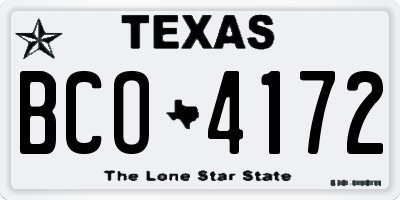 TX license plate BCO4172