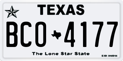 TX license plate BCO4177
