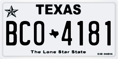 TX license plate BCO4181