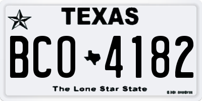 TX license plate BCO4182