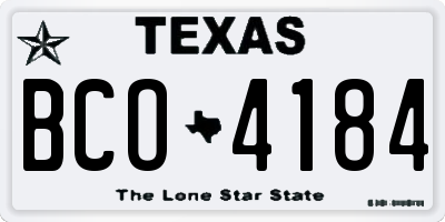 TX license plate BCO4184