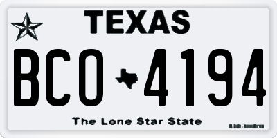 TX license plate BCO4194