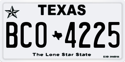 TX license plate BCO4225