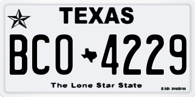TX license plate BCO4229