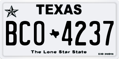 TX license plate BCO4237
