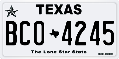 TX license plate BCO4245