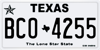 TX license plate BCO4255