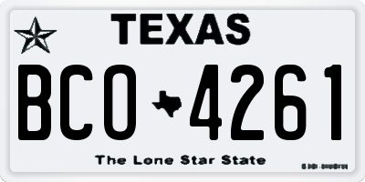 TX license plate BCO4261