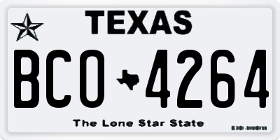 TX license plate BCO4264