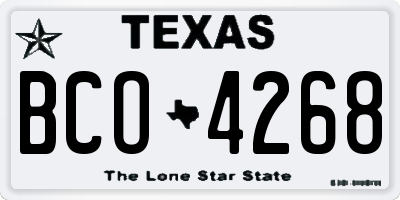 TX license plate BCO4268