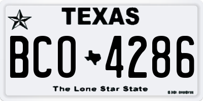 TX license plate BCO4286