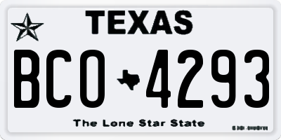 TX license plate BCO4293