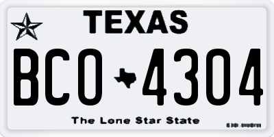 TX license plate BCO4304
