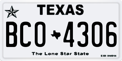 TX license plate BCO4306