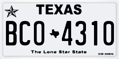 TX license plate BCO4310