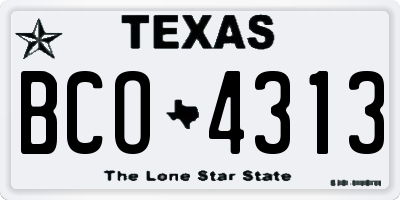 TX license plate BCO4313