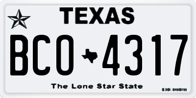 TX license plate BCO4317