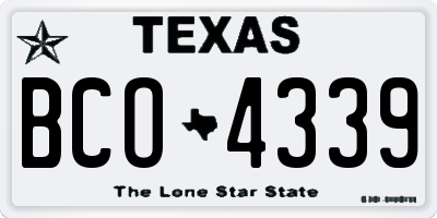 TX license plate BCO4339