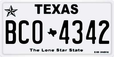 TX license plate BCO4342