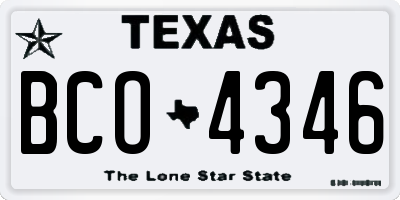 TX license plate BCO4346