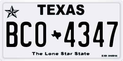 TX license plate BCO4347