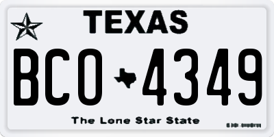 TX license plate BCO4349