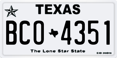 TX license plate BCO4351