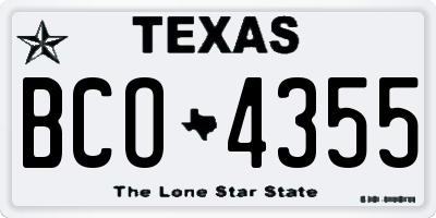 TX license plate BCO4355