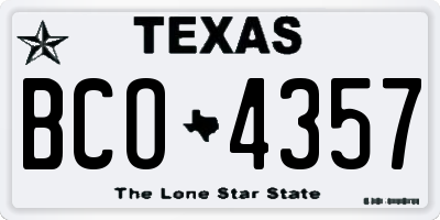 TX license plate BCO4357