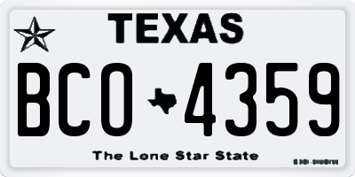 TX license plate BCO4359