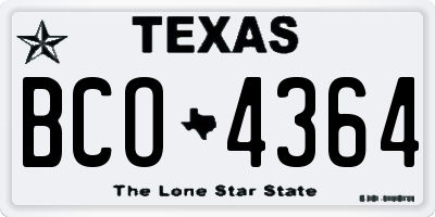 TX license plate BCO4364