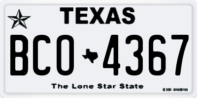 TX license plate BCO4367