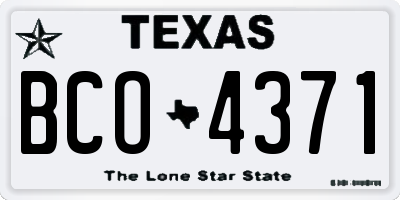 TX license plate BCO4371