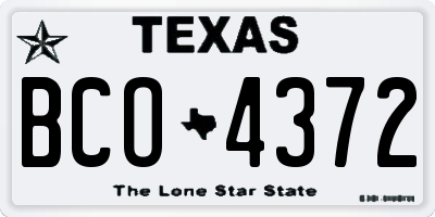 TX license plate BCO4372