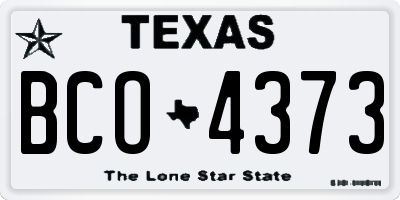 TX license plate BCO4373
