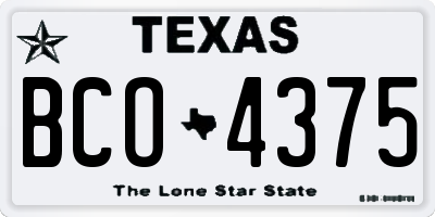 TX license plate BCO4375