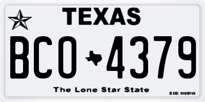 TX license plate BCO4379