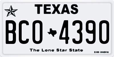 TX license plate BCO4390