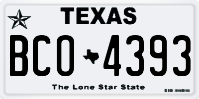 TX license plate BCO4393
