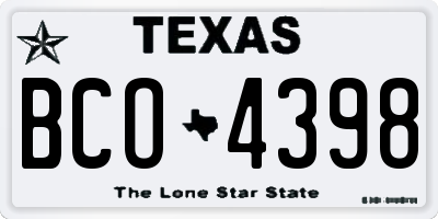 TX license plate BCO4398