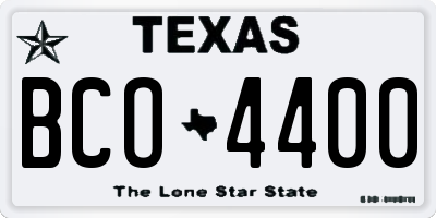 TX license plate BCO4400