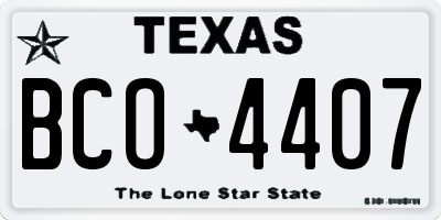 TX license plate BCO4407
