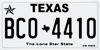 TX license plate BCO4410