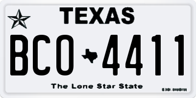 TX license plate BCO4411