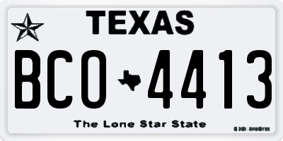 TX license plate BCO4413