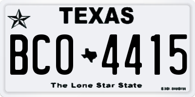 TX license plate BCO4415