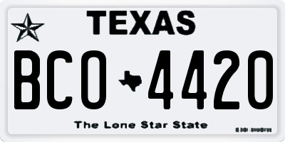 TX license plate BCO4420