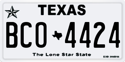 TX license plate BCO4424