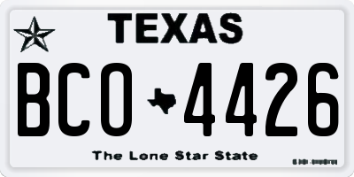 TX license plate BCO4426